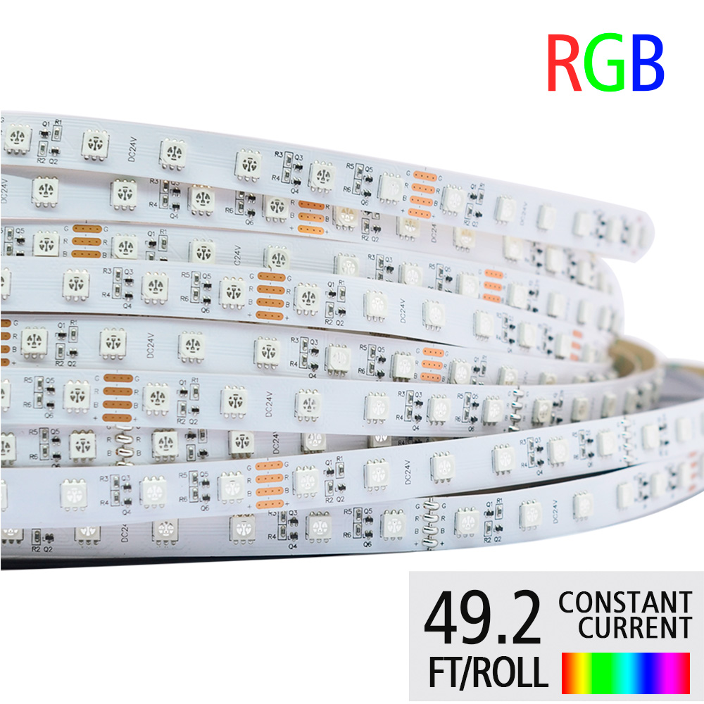 DC24V 5050SMD RGB LED Light Strips - Color Changing Flexible LED Tape Lights - 32.8 to 65.6Ft Optional